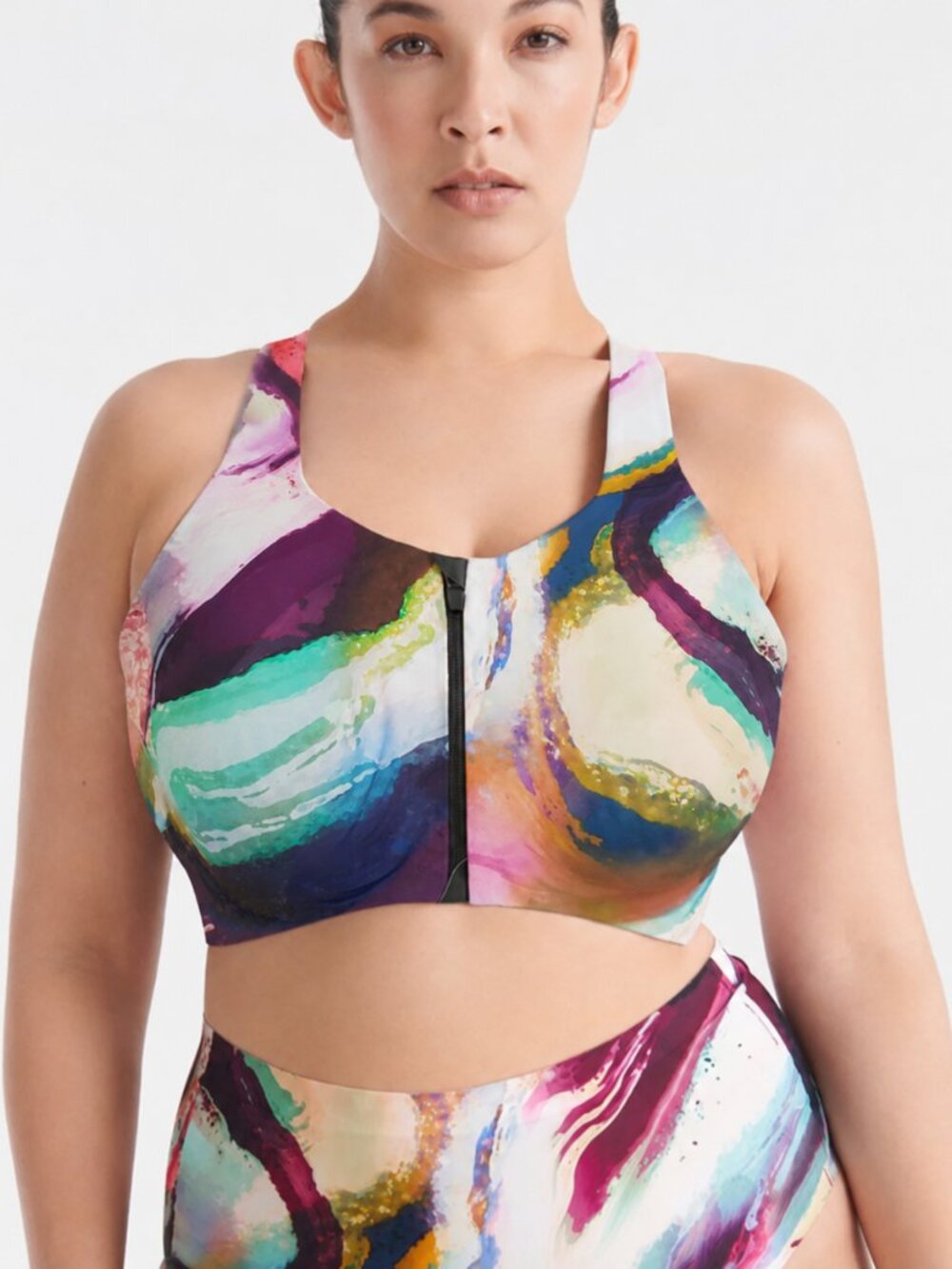 KNIX Catalyst Front Zip Sports Bra Multi 6++ 32G-H 34G-H Cross Back Gym Running